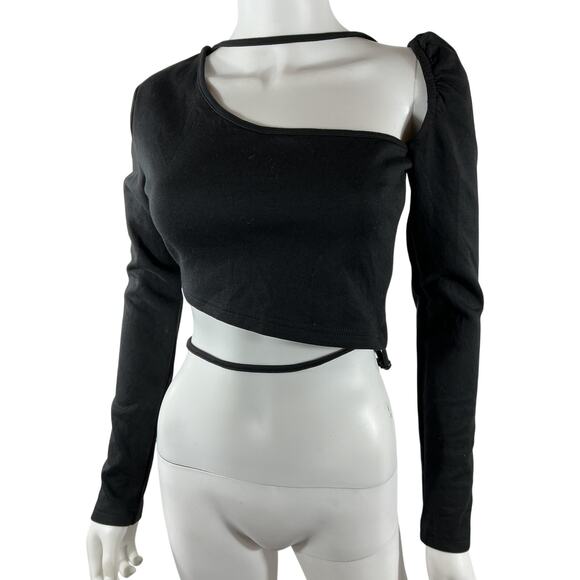 Atoir 'Promise Me' Black Cotton Crop Top Size M - Picture 2 of 4